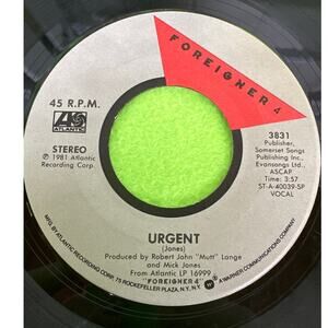 Foreigner‎ - Urgent / Girl on the Moon - Atlantic 3831 - 45rpm Vinyl Record